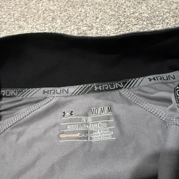 UA Run Under Armour Shirt Men Medium 1/4 Zip Pullover HeatGear Performance - Picture 5 of 9